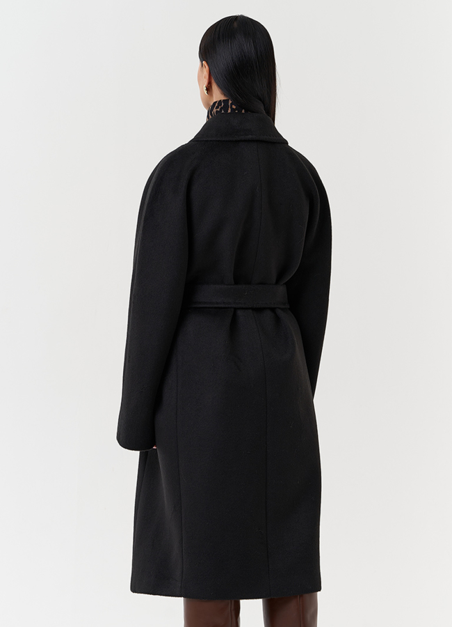 Женское пальто с поясом модель № 28440 универмаг малина