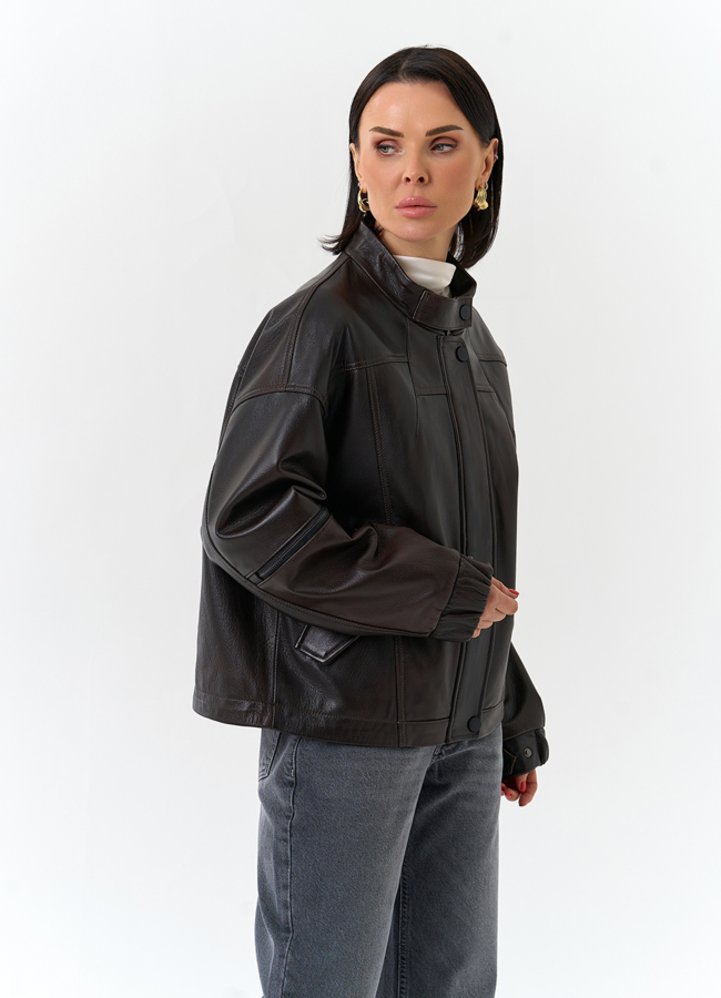 Женская куртка из натуральной кожи модель № 32675 универмаг малина