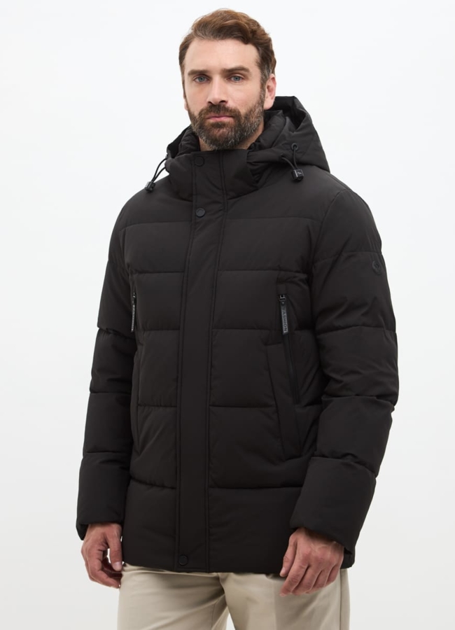 Мужской пуховик черного цвета модель № 32035 универмаг малина