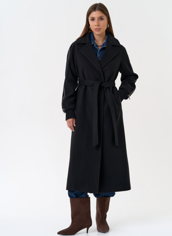 Женское пальто с декоративными молниями