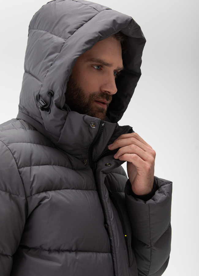 Мужской пуховик с капюшоном  модель № 28002 универмаг малина