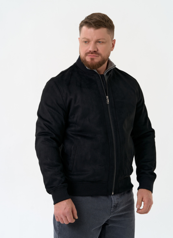 Мужская куртка бомбер из эко замши