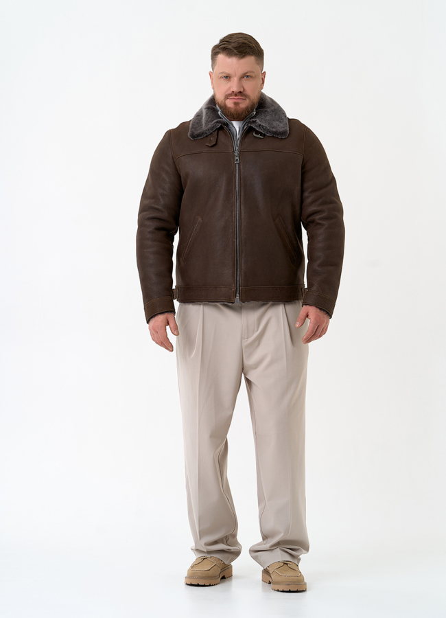 Мужская натуральная дубленка модель № 31858 в кредит