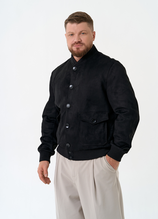 Мужская куртка бомбер из эко замши модель № 32877 универмаг малина