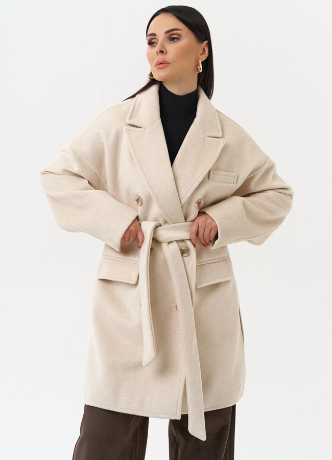 фото Двубортное женское пальто модель № 30195