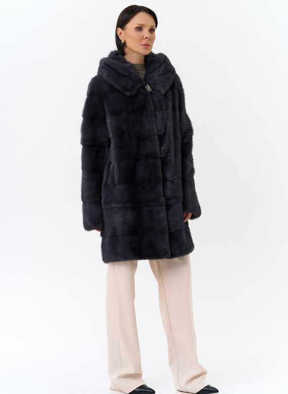 Норковая шуба трансформер с капюшоном