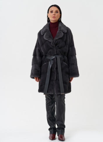 Норковая шуба с английским воротником