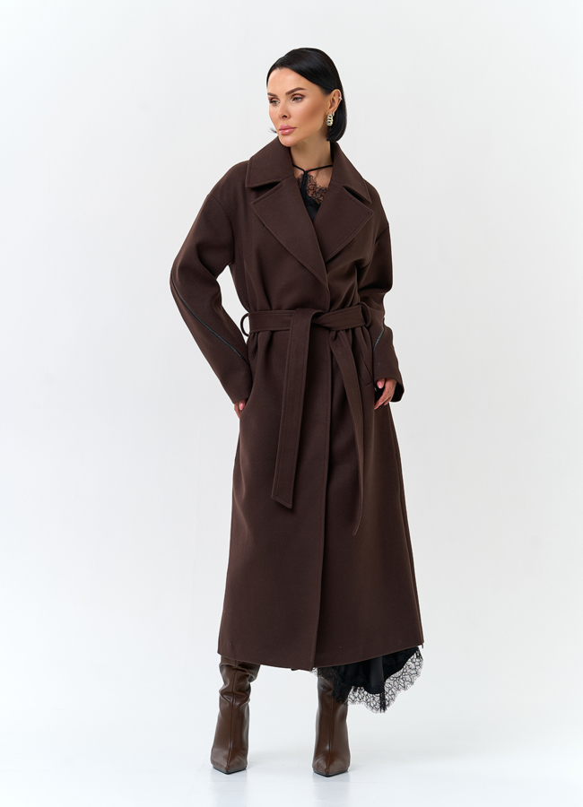 Женское пальто с английским воротником модель № 32819 универмаг малина