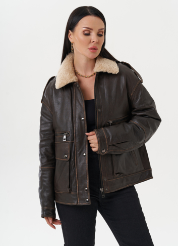 Кожаная куртка-пилот 