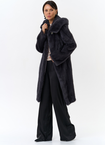 Норковая шуба с поясом