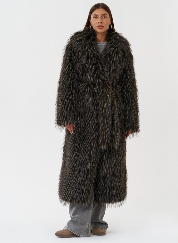 Шуба из эко меха под лису