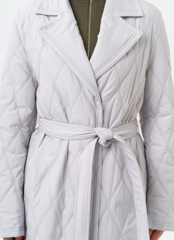 Женское утепленное пальто с английским воротником