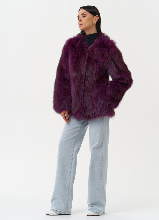Женская куртка из меха канадского енота модель № 31085 универмаг малина