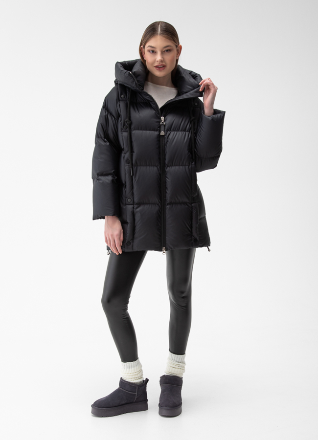 фото Женский пуховик с капюшоном  модель № 28008