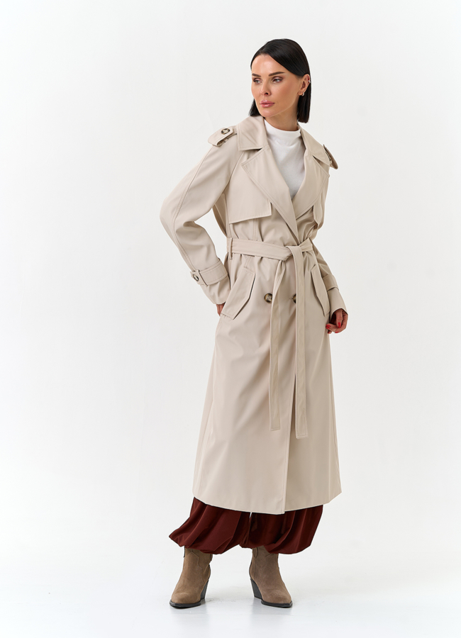 Женский плащ с поясом  модель № 33113 в кредит