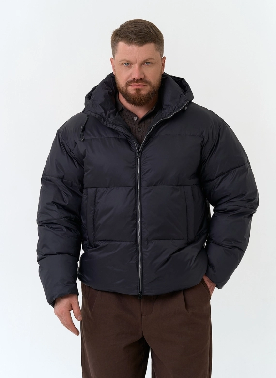 Мужской пуховик с капюшоном фото