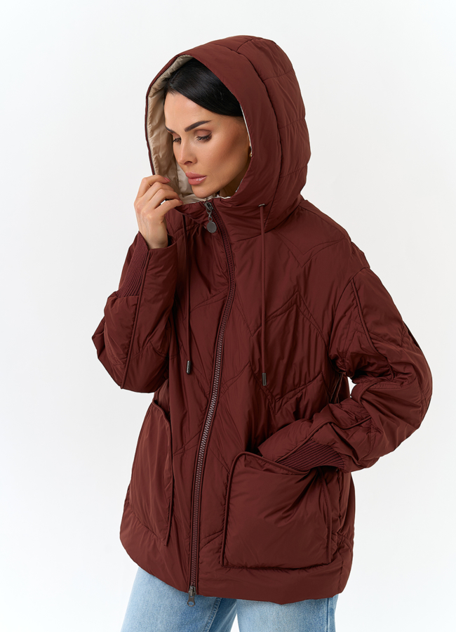 Женская куртка с капюшоном модель № 32567 универмаг малина