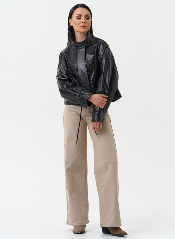 Женская куртка из натуральной кожи оверсайз