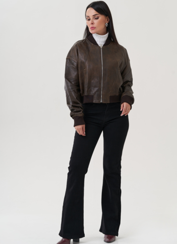 Куртка "бомбер" из натуральной кожи