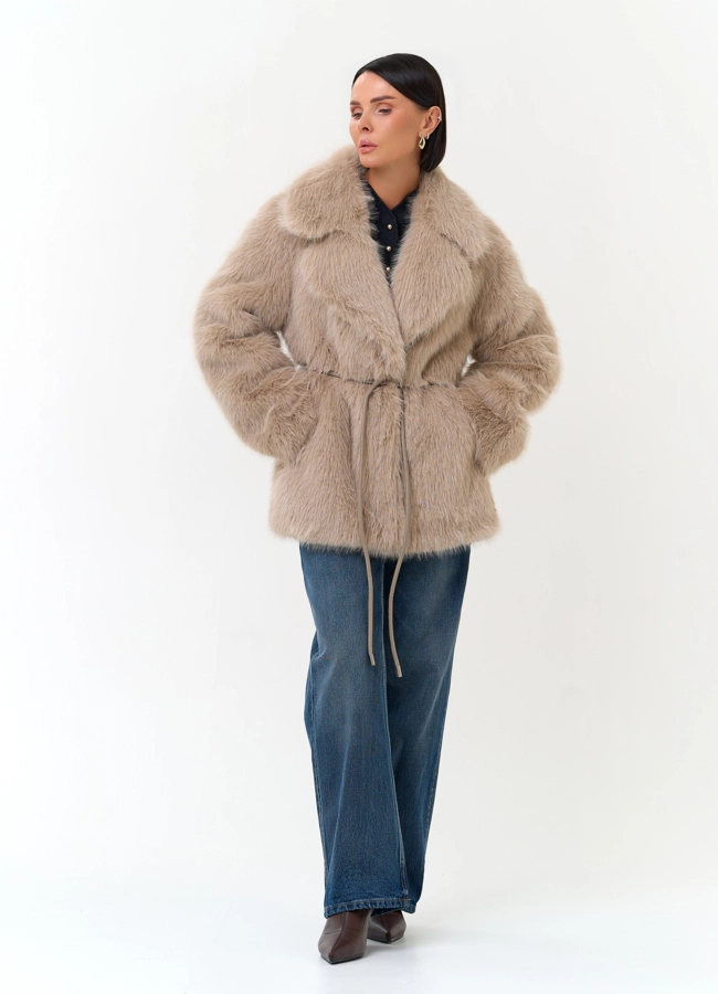 Женская куртка из эко меха модель № 33867 в рассрочку