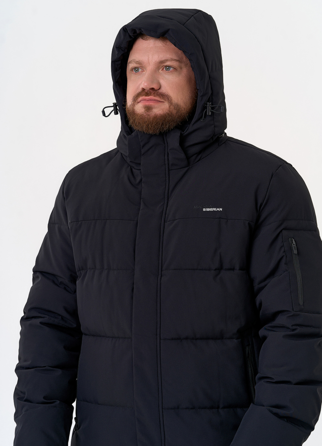 Мужской пуховик с капюшоном  модель № 31475 универмаг малина