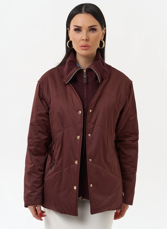 Женская утепленная куртка с поясом фото