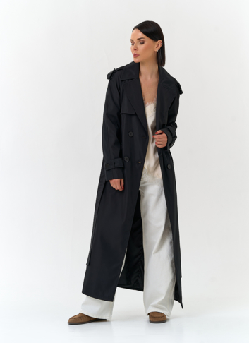 Женский длинный плащ с поясом